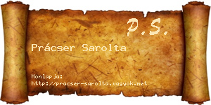 Prácser Sarolta névjegykártya